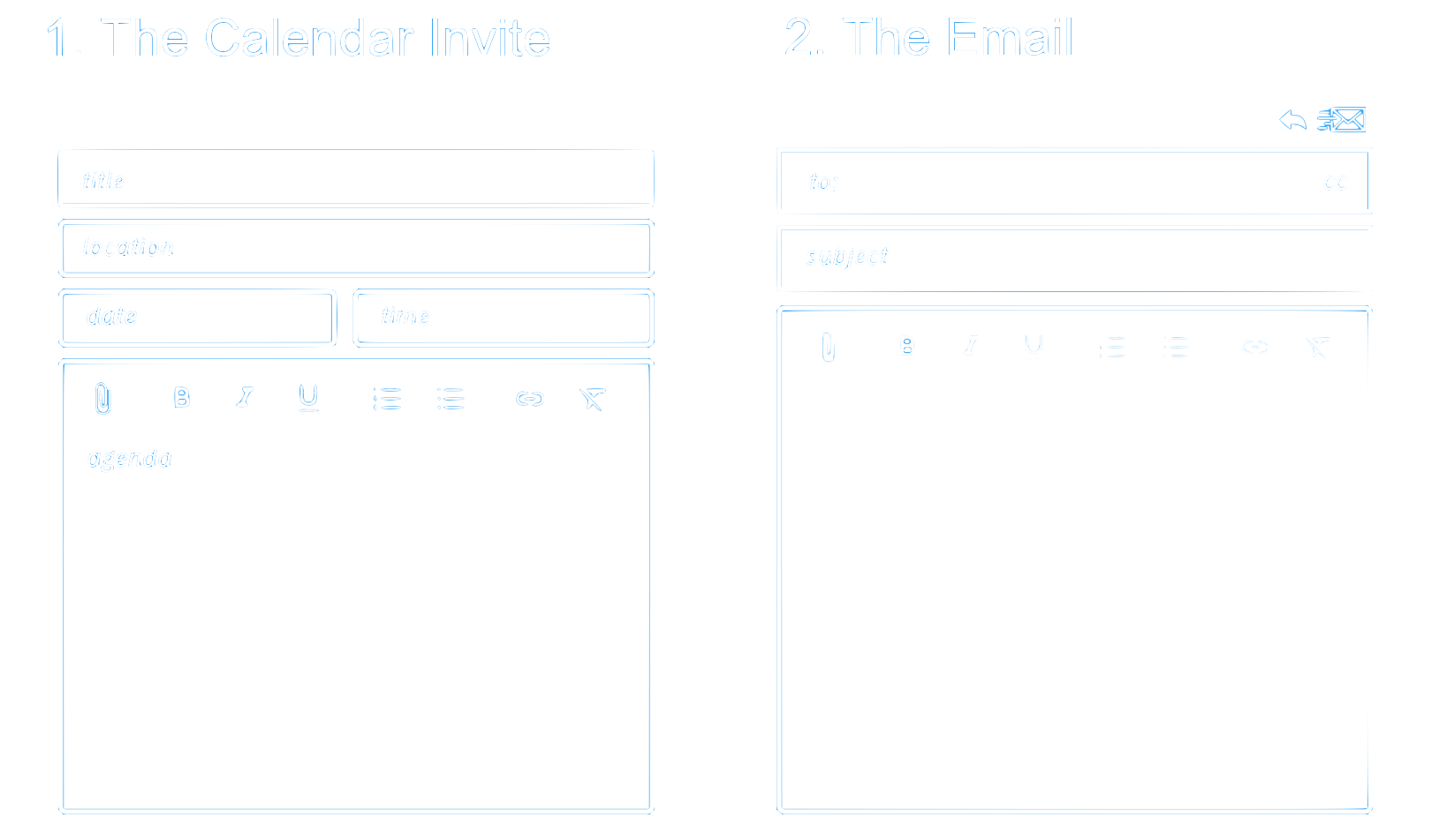 setting up a calendar invite and email